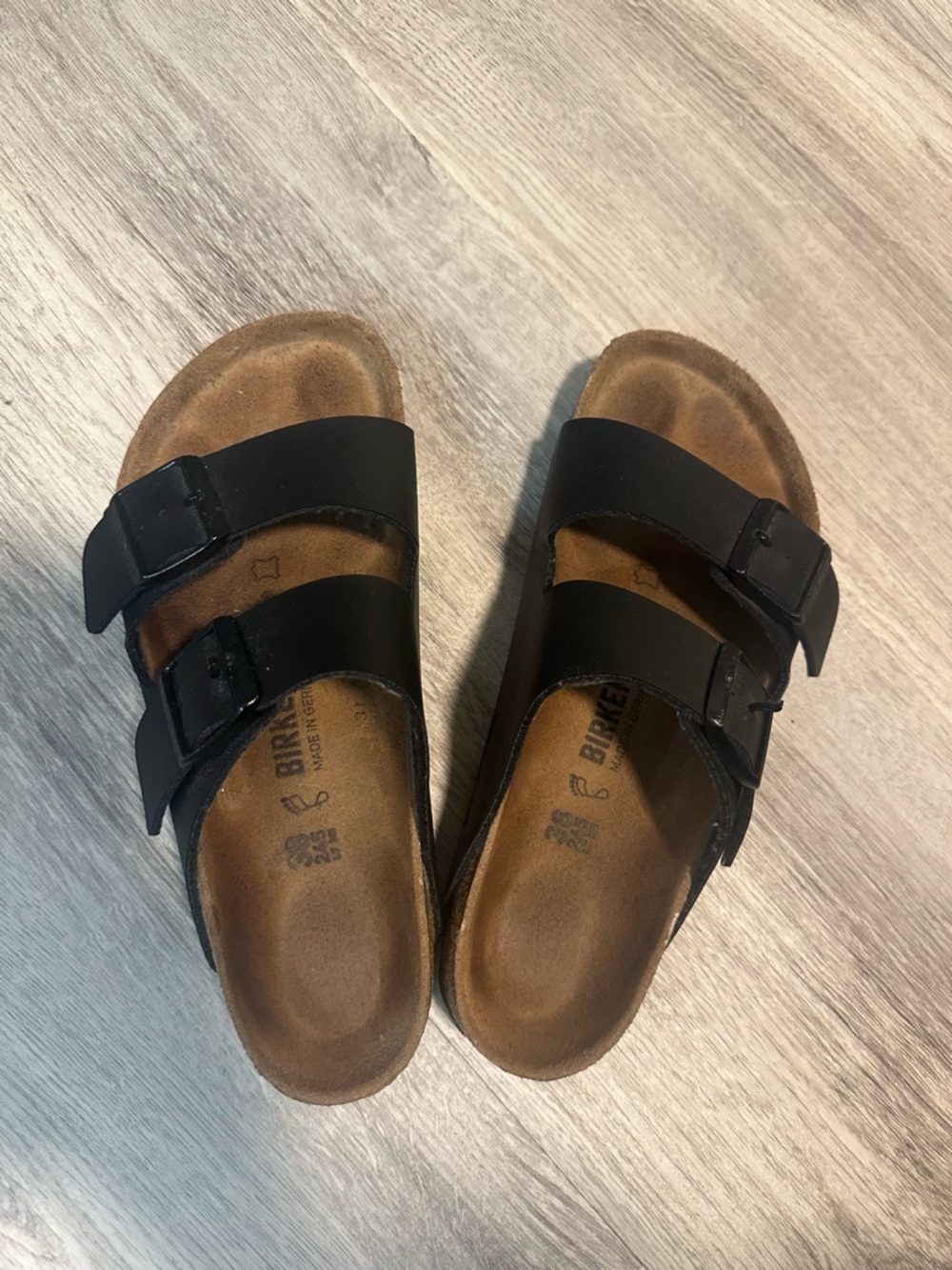 Birkenstock Black Arizona Two-Strap Slide Sandals